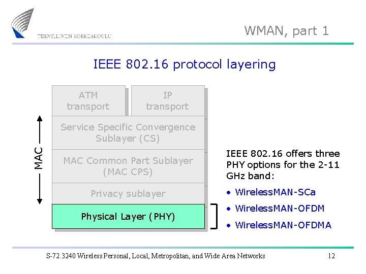 WMAN-SCa physical layer
