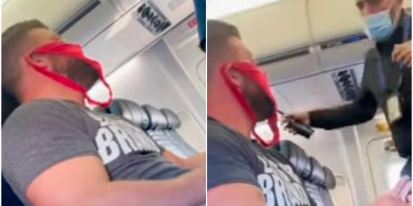 Video: Aerolínea corre a hombre por usar una tanga como mascarilla