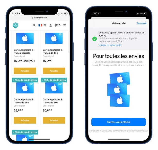 Bon plan : 15 % de crédit bonus sur les cartes App Store de 25 € et plus [terminé] 🆕 | iGeneration