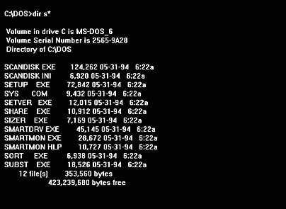 Vollständige Liste der MS-DOS-Befehle