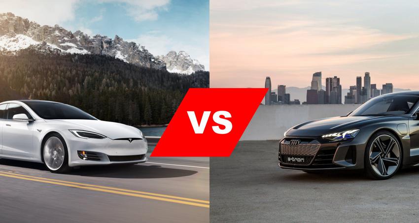 Virtual showdown: Tesla Model S and Audi e-tron GT