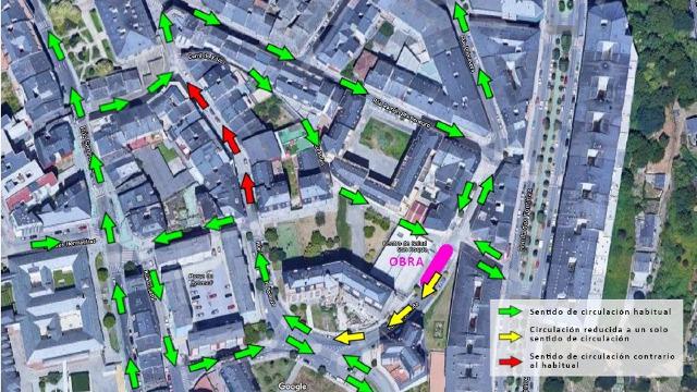 Traffic changes this Wednesday in Fontiñas for the works of a pedestrian walkway