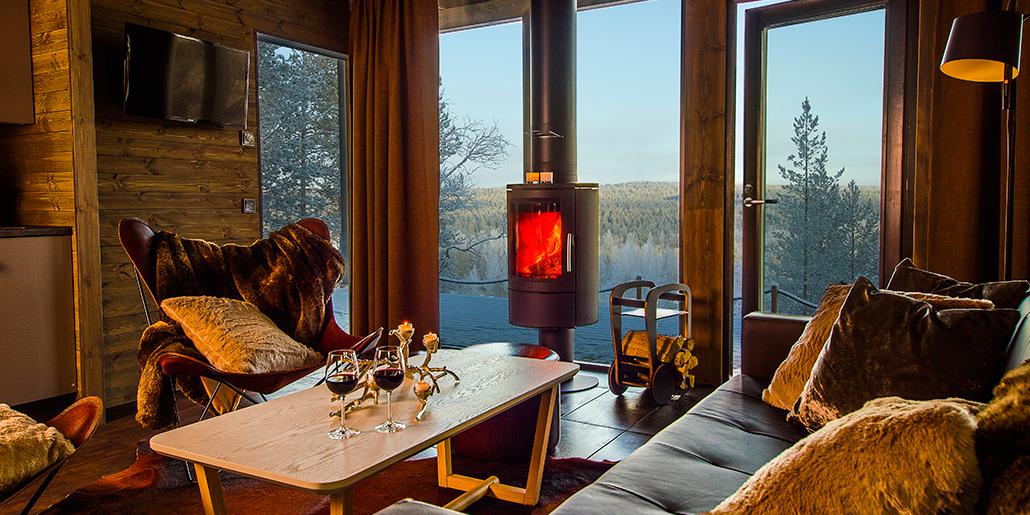 El hotel de cabañas prefabricadas donde se alojan quienes van a Laponia a visitar a Papá Noel
