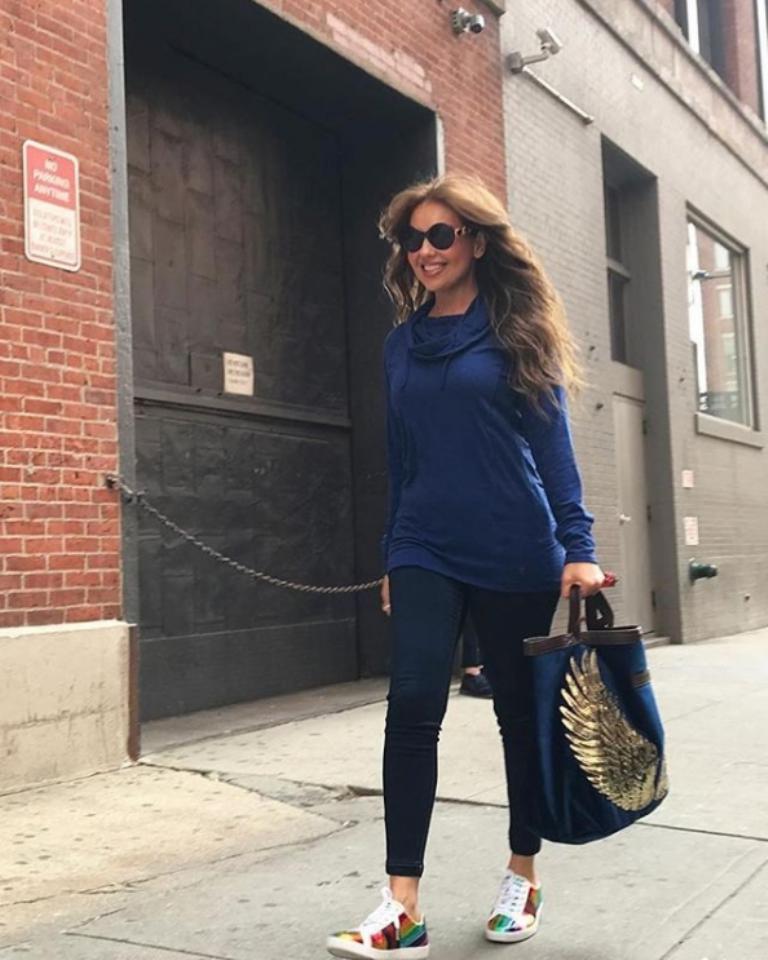 El espectacular bolso de Thalía para pasear por las calles de Nueva York
