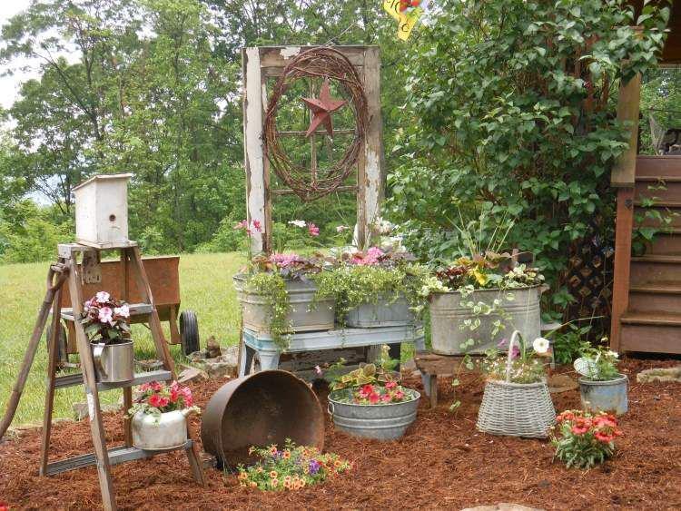 30 idées déco pour un jardin stylé avec des objets de récup’