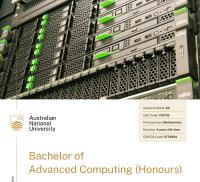 Bachelor of Advanced Computing (Honours) - ANU