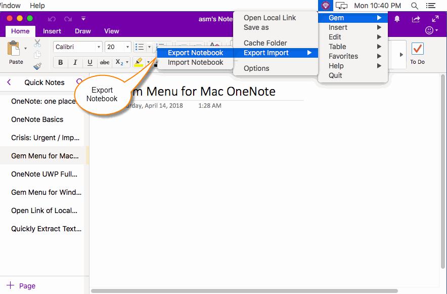 Export and import OneNote notebooks