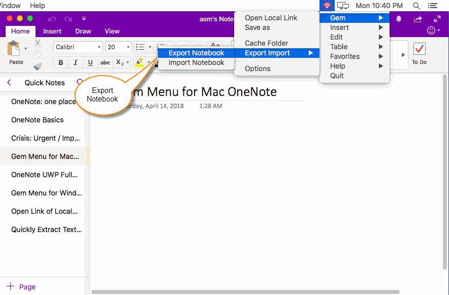 Vie ja tuo OneNote-muistikirjoja