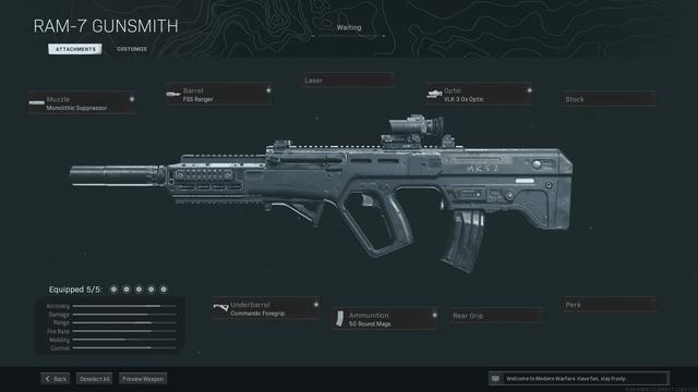 The best RAM-7 Warzone loadout