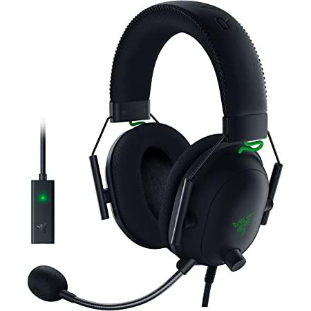 Razer BlackShark V2 Gaming Headset: THX 7.1 Spatial Surround Sound - 50mm Drivers - Detachable Mic - PC, PS4, PS5, Switch, Xbox One, Xbox Series X & S, Mobile - 3.5 mm Audio Jack & USB DAC - Black