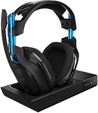 Casque de jeu Dolby sans fil ASTRO Gaming A50 pour PlayStation 4 et PC - Noir/Bleu (Modèle 2017)