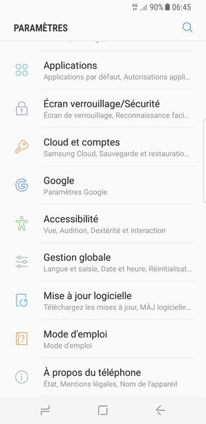 Mise à jour du logiciel Samsung Galaxy S8+