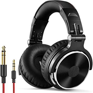 Casque d&#39;écoute stéréo DJ Over-Ear fermé sans adaptateur OneOdio, moniteur de studio professionnel et mixage, bras télescopiques avec échelle, nouveaux pilotes en néodyme de 50 mm - Noir