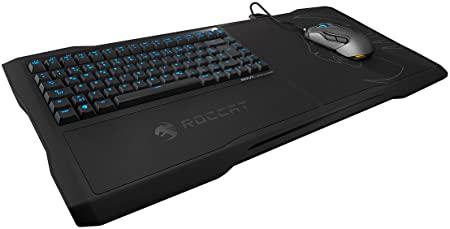 ROCCAT SOVA Gaming Lapboard USB Keyboard English Layout - for PC, Xbox One, PS4, LED Light (Blue), Membrane Keys, Built-in Mouse Pad, (Part# ROC-12-151)