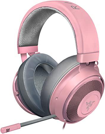 Razer Kraken Gaming Headset: Lightweight Aluminum Frame, Retractable Noise Isolating Microphone, for PC, PS4, PS5, Switch, Xbox One, Xbox Series X & S, Mobile, 3.5 mm Audio Jack, Quartz Pink