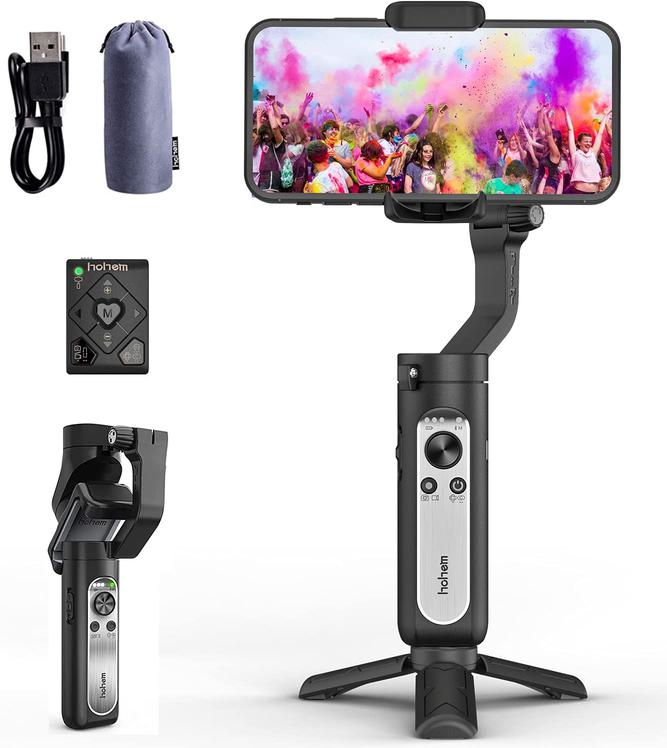 Hohem iSteady Mobile Plus Handy Gimbal 3 Axes Handheld Stabilisateur pour Smartphone iPhone 11/11 Pro/X XR XS Samsung S10, S9, Note 9/8, Mode Sport Inception Suivi visuel automatique Charge utile 280g