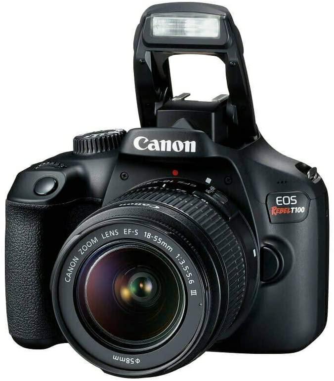 Canon EOS Rebel T100 Digital SLR Camera with 18-55mm Lens Kit, 18 Megapixel Sensor, Wi-Fi, DIGIC4+ and Live View Shooting