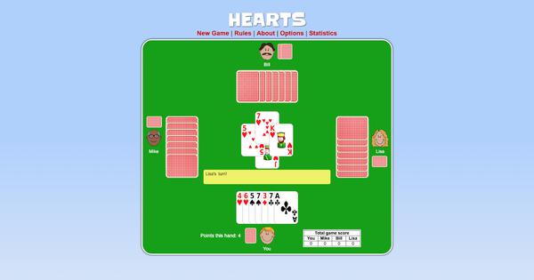 Hearts | Play it online - card games