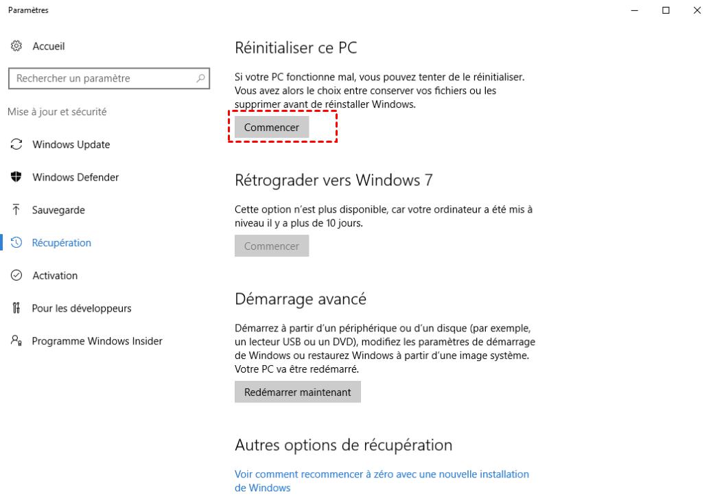 Effectuez la réinitialisation d'usine Dell en toute sécurité sous Windows 10/8/7 | 2 manières