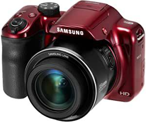 Samsung WB1100F 16,2MP CCD Smart WiFi & Appareil photo numérique NFC avec zoom optique 35x, écran LCD 3.0" et vidéo HD 720p (rouge)