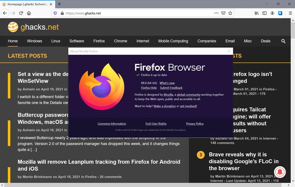 Here is what is new and changed in Firefox 88.0