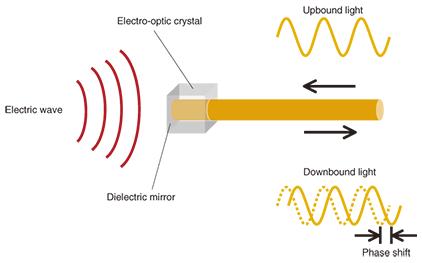 Optical fiber sensor field strength voltage tester