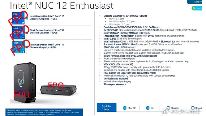 Intel's Alder Lake CPUs, DG2 GPUs Will Likely Power NUC 12 Mini PC
