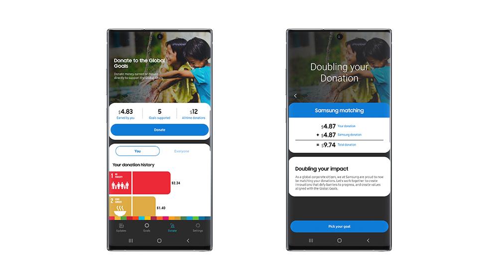 Samsung Global Goals: New Updates to the App Provide More Options to Donate