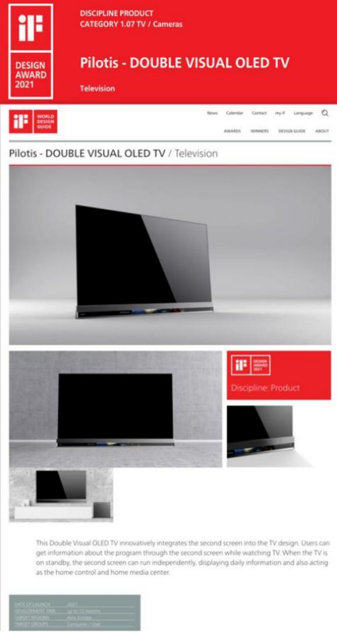 World-class design award crowned, Toshiba TV X9400F won the German iF Design Award