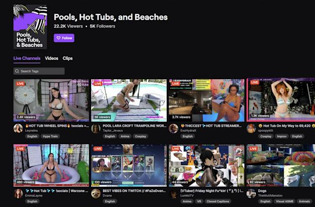 Twitch added a dedicated "hot tub" category