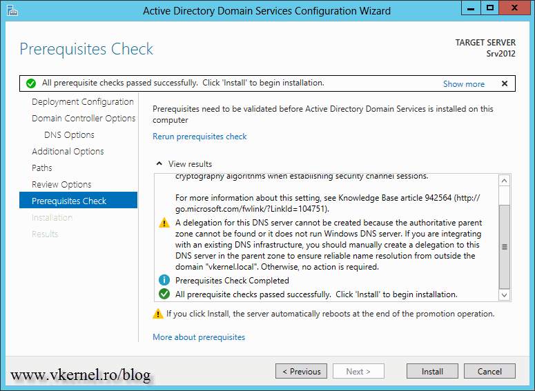 Creating a first Windows Server 2012 Domain Controller ... 