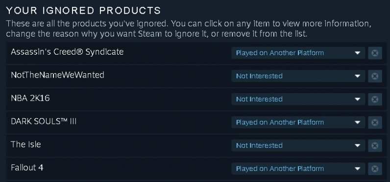 Here’s how to find ‘Ignored’ games in your Steam collection 