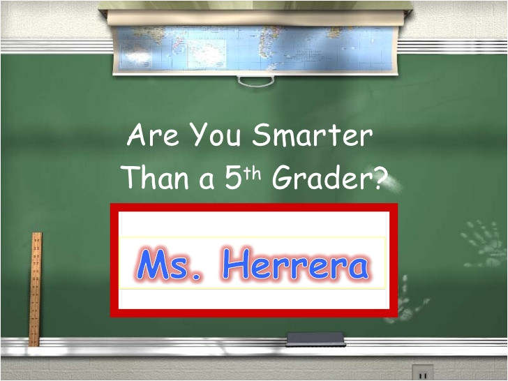 Are You Smarter Than A 5th Grader Powerpoint Template  