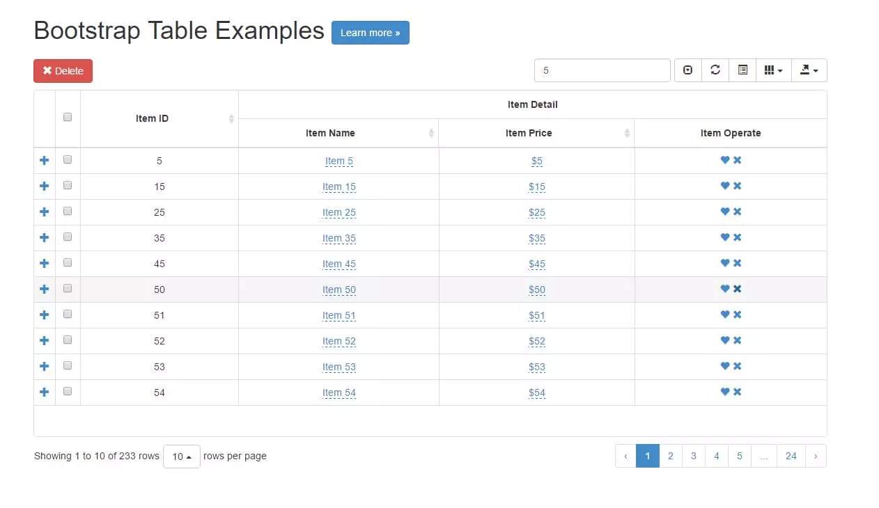 jQuery Tables: Plugins for Creating & Managing Tables 