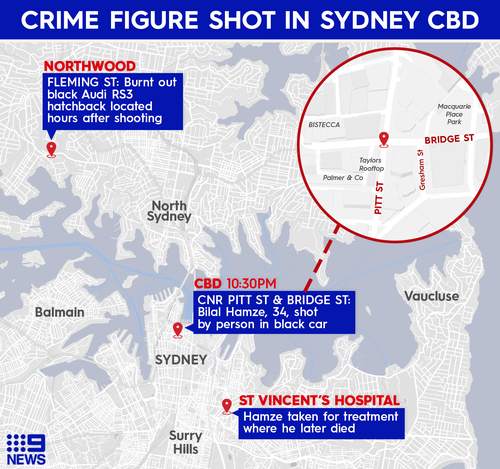 Crime figure Bilal Hamze shot dead in 'brutal, execution-style murder' in Sydney's CBD