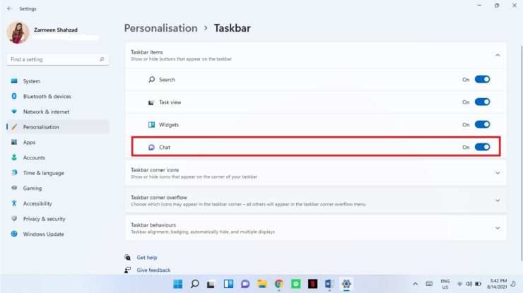 How to Hide or Remove Chat Icon From the Taskbar on Windows 11 Computers 