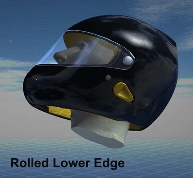 Rear-mounted helmet improves safety 