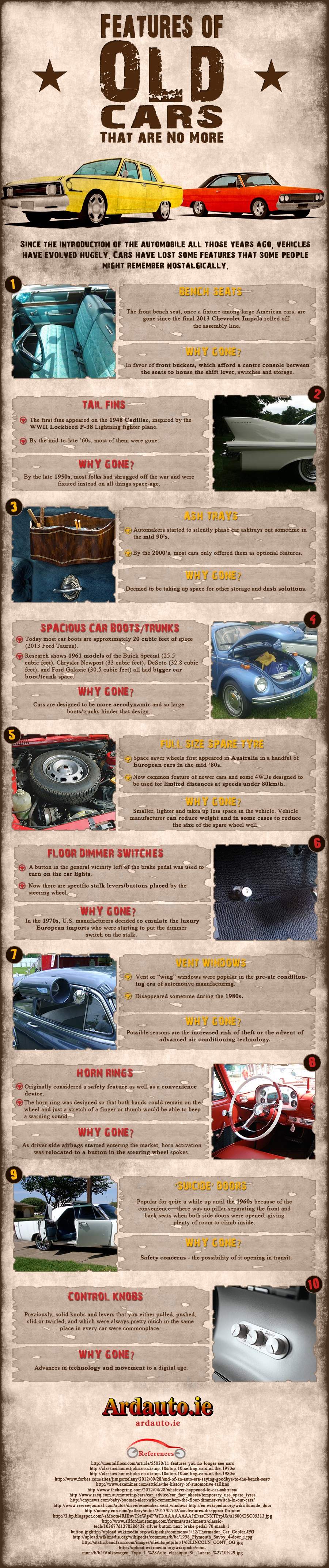 10 old car features we miss very much [infographic] 
