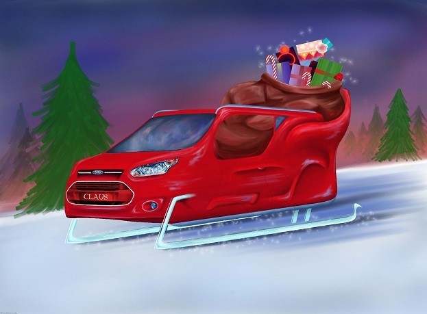 Car maker toy with Santa's sleigh 
