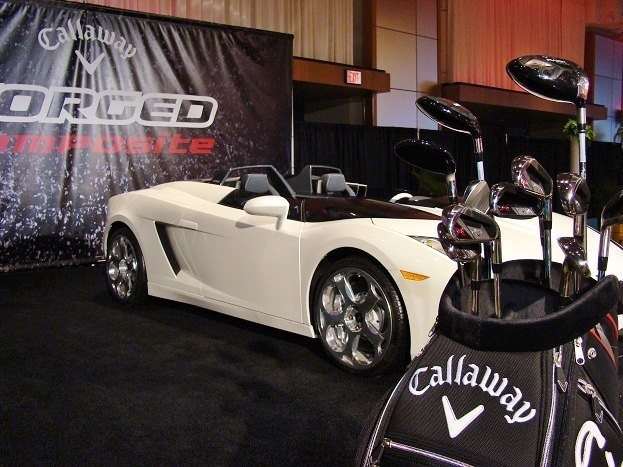 Lamborghini and Callaway golf tee products driven 