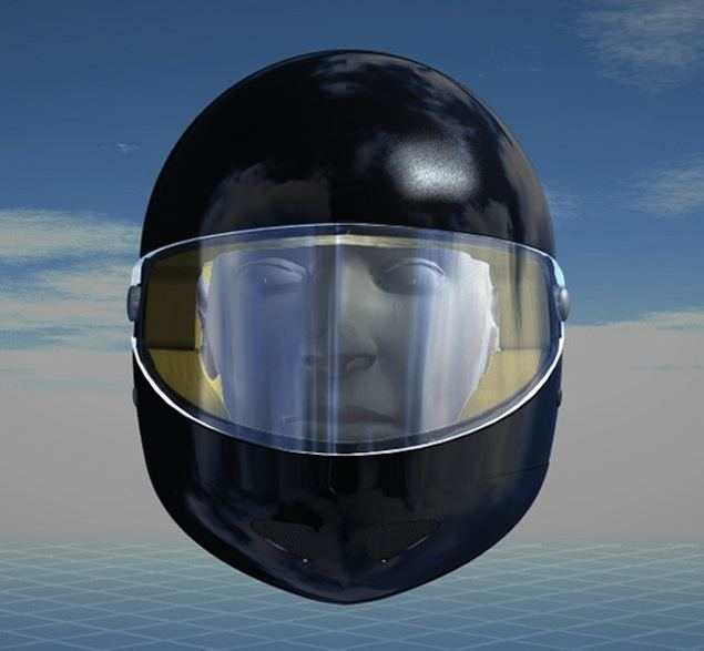 Der hinten montierte Helm verbessert die Sicherheit
