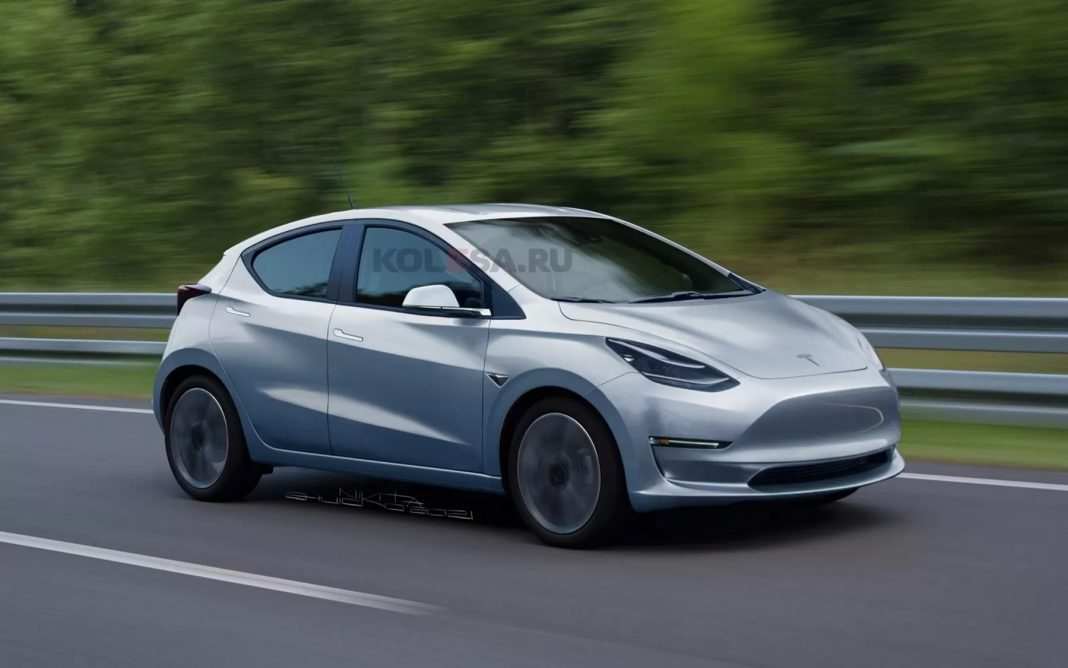 Tesla Model 2 imaginado digitalmente como un hatchback eléctrico compacto