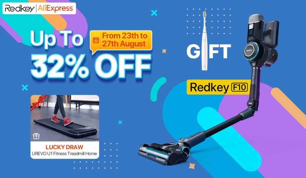 Redkey F10 foldable vacuum cleaner 30% discount and gifts on the way