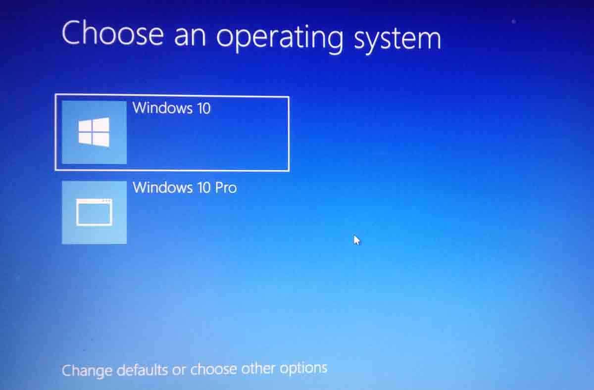 Fix Choose an operating system on windows 10 