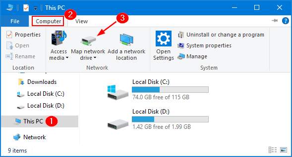 So kartieren Sie ein Netzwerklaufwerk in Windows 10