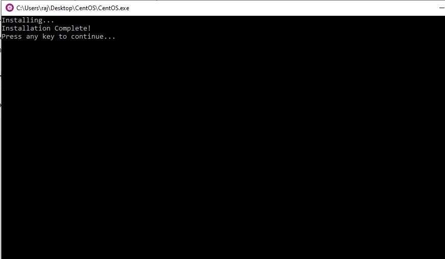 Install CentOS on WSL- Windows 10 subsystem for Linux