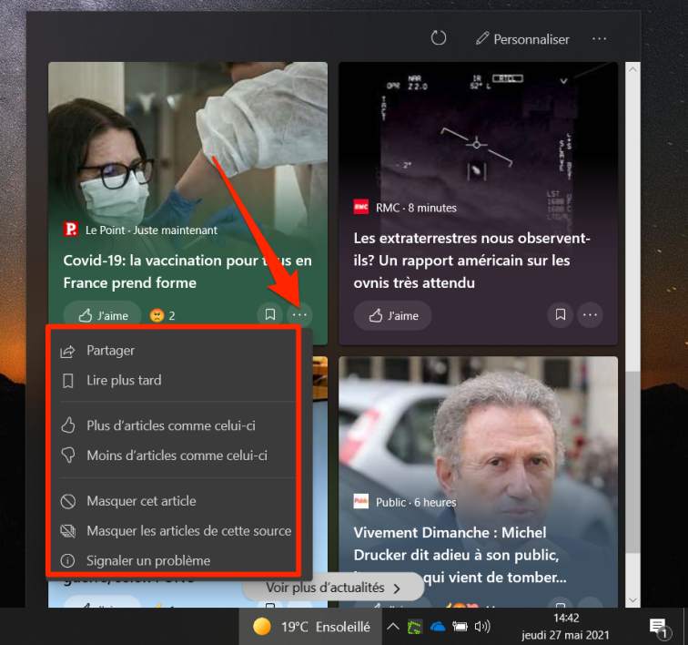 Windows 10 : comment bien configurer le widget Actualités 