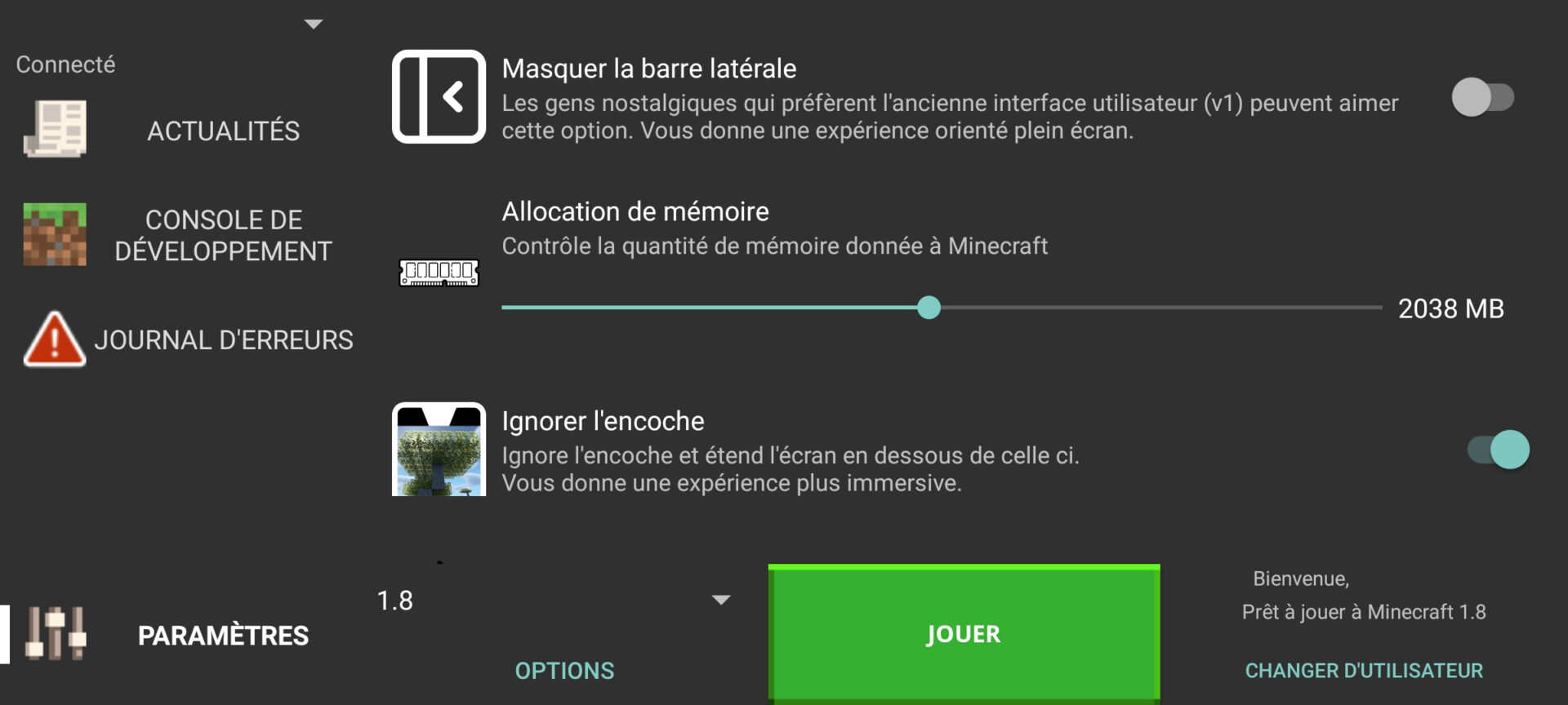 Jouez à Minecraft Java sur Android et iOS