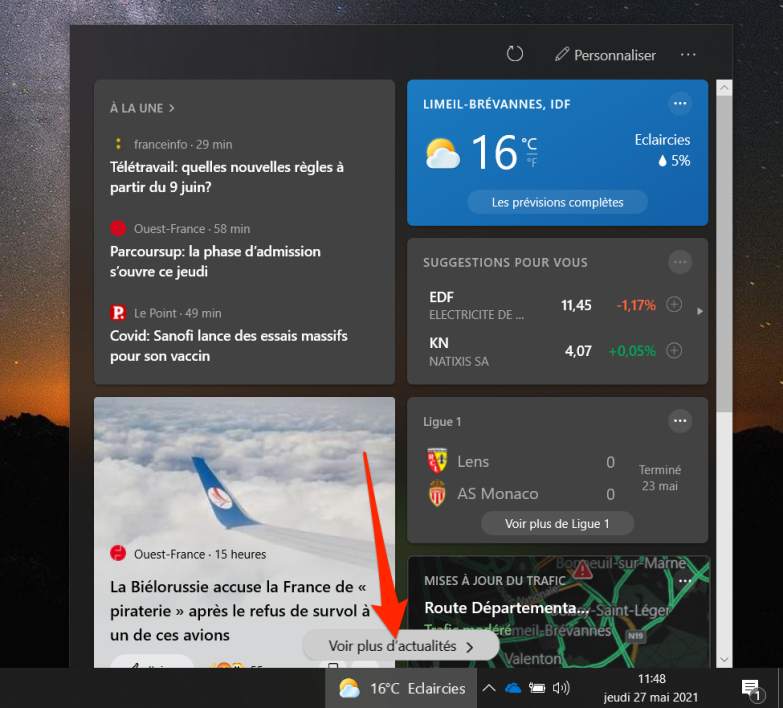 Windows 10 : comment bien configurer le widget Actualités 