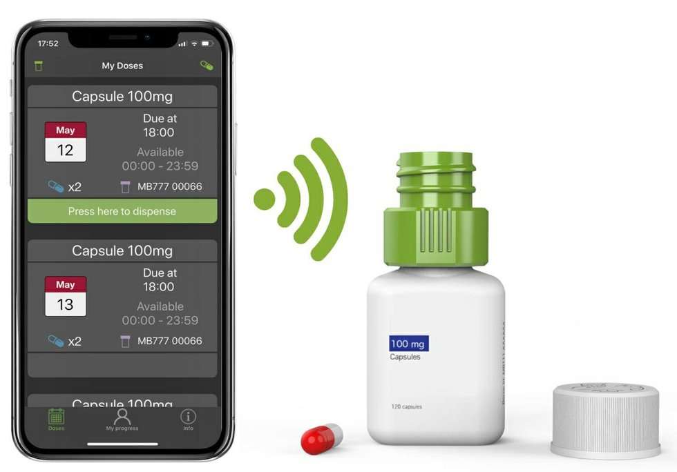 Smart pill bottle becomes one-size-fits-all dispenser cap 